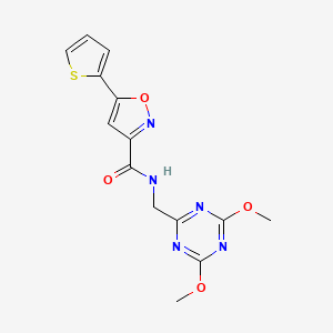 N-((4,6-dimethoxy-1,3,5-triazin-2-yl)methyl)-5-(thiophen-2-yl)isoxazole-3-carboxamide