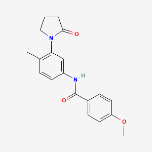 4-methoxy-N-[4-methyl-3-(2-oxopyrrolidin-1-yl)phenyl]benzamide