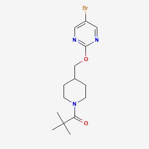 molecular formula C15H22BrN3O2 B2584151 1-[4-[(5-Bromopyrimidin-2-yl)oxymethyl]piperidin-1-yl]-2,2-dimethylpropan-1-one CAS No. 2379975-10-5
