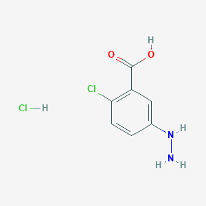 molecular formula C7H8Cl2N2O2 B2584152 2-Chloro-5-hydrazinobenzoic acid hydrochloride CAS No. 184163-49-3