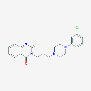 molecular formula C21H23ClN4OS B2584153 3-{3-[4-(3-Chlorophenyl)piperazin-1-yl]propyl}-2-sulfanylidene-1,2,3,4-tetrahydroquinazolin-4-one CAS No. 4233-06-1