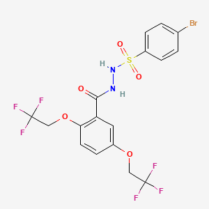 molecular formula C17H13BrF6N2O5S B2584154 N'-(4-溴苯基)磺酰基-2,5-双(2,2,2-三氟乙氧基)苯甲酰肼 CAS No. 860785-91-7