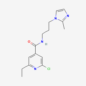 molecular formula C15H19ClN4O B2584156 2-Chloro-6-ethyl-N-[3-(2-methylimidazol-1-yl)propyl]pyridine-4-carboxamide CAS No. 2224223-54-3