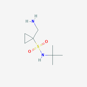 molecular formula C8H18N2O2S B2584158 1-(aminomethyl)-N-tert-butylcyclopropane-1-sulfonamide CAS No. 2094840-99-8