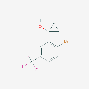 molecular formula C10H8BrF3O B2584160 1-[2-Bromo-5-(trifluoromethyl)phenyl]cyclopropan-1-ol CAS No. 1532293-36-9