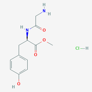 molecular formula C12H17ClN2O4 B2584166 Methyl (2R)-2-[(2-aminoacetyl)amino]-3-(4-hydroxyphenyl)propanoate;hydrochloride CAS No. 2375250-57-8