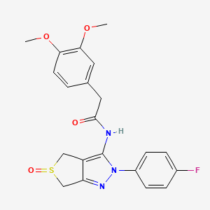 2-(3,4-dimethoxyphenyl)-N-[2-(4-fluorophenyl)-5-oxo-4,6-dihydrothieno[3,4-c]pyrazol-3-yl]acetamide
