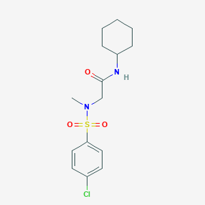 molecular formula C15H21ClN2O3S B258417 2-[[(4-chlorophenyl)sulfonyl](methyl)amino]-N-cyclohexylacetamide 