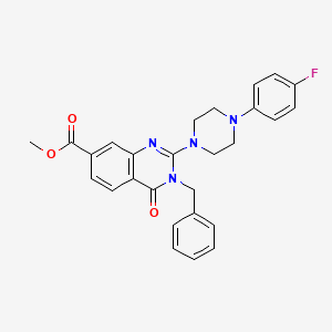 molecular formula C27H25FN4O3 B2584179 3-ベンジル-2-(4-(4-フルオロフェニル)ピペラジン-1-イル)-4-オキソ-3,4-ジヒドロキナゾリン-7-カルボン酸メチル CAS No. 1112339-75-9