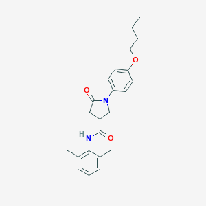 molecular formula C24H30N2O3 B258418 1-(4-butoxyphenyl)-5-oxo-N-(2,4,6-trimethylphenyl)pyrrolidine-3-carboxamide 