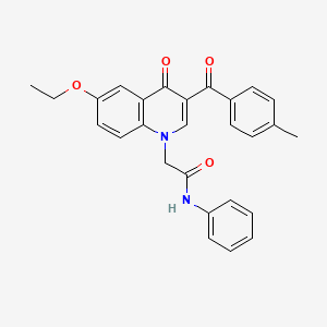 molecular formula C27H24N2O4 B2584181 2-(6-ethoxy-3-(4-methylbenzoyl)-4-oxoquinolin-1(4H)-yl)-N-phenylacetamide CAS No. 898344-97-3