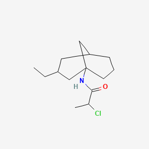 molecular formula C14H24ClNO B2584182 2-Chloro-N-(3-ethyl-1-bicyclo[3.3.1]nonanyl)propanamide CAS No. 1005270-40-5