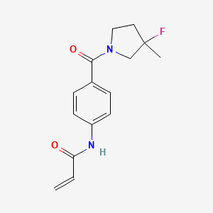 molecular formula C15H17FN2O2 B2584183 N-[4-(3-Fluoro-3-methylpyrrolidine-1-carbonyl)phenyl]prop-2-enamide CAS No. 2361745-23-3