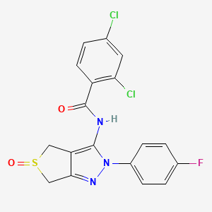 molecular formula C18H12Cl2FN3O2S B2584184 2,4-dichloro-N-[2-(4-fluorophenyl)-5-oxo-4,6-dihydrothieno[3,4-c]pyrazol-3-yl]benzamide CAS No. 1007193-73-8