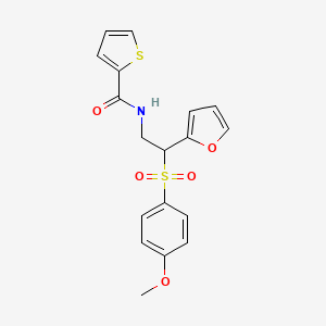 molecular formula C18H17NO5S2 B2584188 N-[2-(フラン-2-イル)-2-(4-メトキシベンゼンスルホニル)エチル]チオフェン-2-カルボキサミド CAS No. 946264-91-1