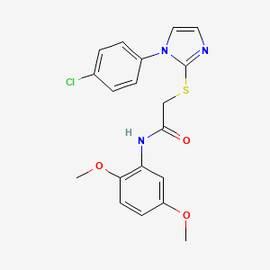 molecular formula C19H18ClN3O3S B2584189 2-((1-(4-chlorophenyl)-1H-imidazol-2-yl)thio)-N-(2,5-dimethoxyphenyl)acetamide CAS No. 688337-47-5