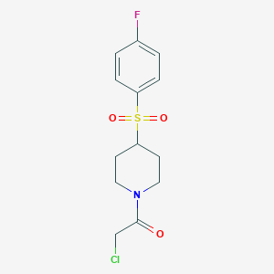 molecular formula C13H15ClFNO3S B2584190 2-Chloro-1-[4-(4-fluorophenyl)sulfonylpiperidin-1-yl]ethanone CAS No. 2411253-53-5
