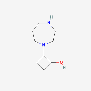 molecular formula C9H18N2O B2584192 2-(1,4-二氮杂环-1-基)环丁烷-1-醇 CAS No. 2158074-00-9