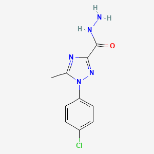 molecular formula C10H10ClN5O B2584196 1-(4-chlorophenyl)-5-methyl-1H-1,2,4-triazole-3-carbohydrazide CAS No. 1707562-50-2