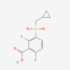 molecular formula C11H10F2O4S B2584199 3-Cyclopropylmethanesulfonyl-2,6-difluorobenzoic acid CAS No. 1156165-34-2