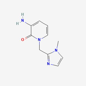 molecular formula C10H12N4O B2584206 3-氨基-1-[(1-甲基咪唑-2-基)甲基]吡啶-2-酮 CAS No. 2137855-73-1