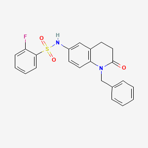 N-(1-benzyl-2-oxo-1,2,3,4-tetrahydroquinolin-6-yl)-2-fluorobenzenesulfonamide