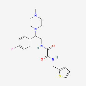 molecular formula C20H25FN4O2S B2584214 N1-(2-(4-fluorophenyl)-2-(4-methylpiperazin-1-yl)ethyl)-N2-(thiophen-2-ylmethyl)oxalamide CAS No. 903356-14-9