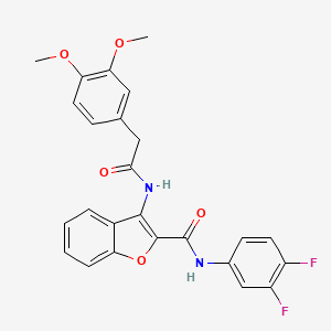 molecular formula C25H20F2N2O5 B2584225 N-(3,4-二氟苯基)-3-(2-(3,4-二甲氧基苯基)乙酰氨基)苯并呋喃-2-甲酰胺 CAS No. 872609-24-0