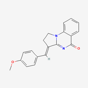 molecular formula C19H16N2O2 B2584230 (E)-3-(4-甲氧基苄叉亚甲基)-2,3-二氢吡咯并[1,2-a]喹唑啉-5(1H)-酮 CAS No. 1997338-15-4
