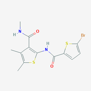 molecular formula C13H13BrN2O2S2 B2584231 2-[(5-bromothiophene-2-carbonyl)amino]-N,4,5-trimethylthiophene-3-carboxamide CAS No. 896294-81-8