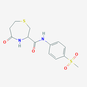 molecular formula C13H16N2O4S2 B2584233 N-(4-(méthylsulfonyl)phényl)-5-oxo-1,4-thiazépane-3-carboxamide CAS No. 1396564-32-1