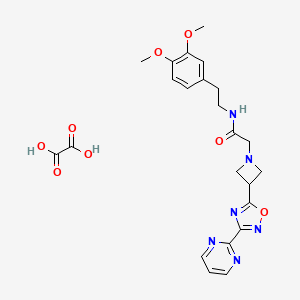 molecular formula C23H26N6O8 B2584236 N-(3,4-二甲氧基苯乙基)-2-(3-(3-(嘧啶-2-基)-1,2,4-恶二唑-5-基)氮杂环丁-1-基)乙酰胺草酸盐 CAS No. 1428374-26-8