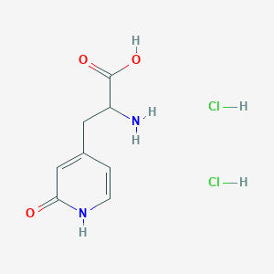 molecular formula C8H12Cl2N2O3 B2584246 2-氨基-3-(2-氧代-1H-吡啶-4-基)丙酸；二盐酸盐 CAS No. 2260931-90-4