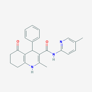 molecular formula C23H23N3O2 B258425 2-methyl-N-(5-methyl-2-pyridinyl)-5-oxo-4-phenyl-1,4,5,6,7,8-hexahydro-3-quinolinecarboxamide 