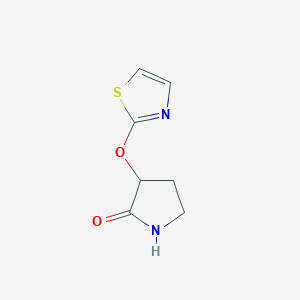 molecular formula C7H8N2O2S B2584252 3-(1,3-Thiazol-2-yloxy)pyrrolidin-2-one CAS No. 2201827-90-7