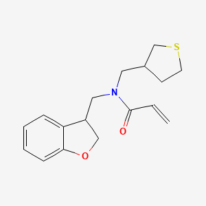molecular formula C17H21NO2S B2584255 N-(2,3-Dihydro-1-benzofuran-3-ylmethyl)-N-(thiolan-3-ylmethyl)prop-2-enamide CAS No. 2411274-02-5