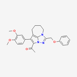 1-(1-(3,4-Dimethoxyphenyl)-4-(phenoxymethyl)-5,6,7,8-tetrahydro-2a,3,4a-triazacyclopenta[cd]azulen-2-yl)ethanone