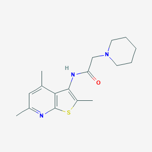molecular formula C17H23N3OS B258426 2-piperidin-1-yl-N-(2,4,6-trimethylthieno[2,3-b]pyridin-3-yl)acetamide 