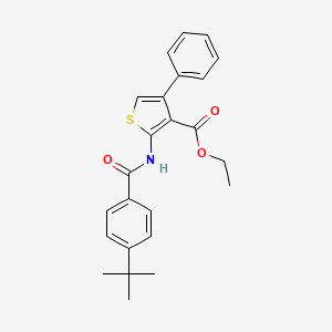 molecular formula C24H25NO3S B2584263 Ethyl 2-(4-(tert-butyl)benzamido)-4-phenylthiophene-3-carboxylate CAS No. 307513-49-1