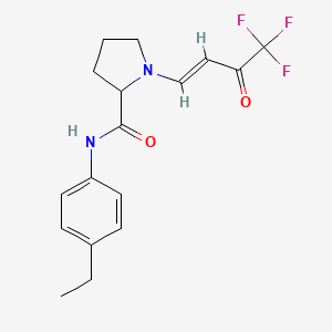 molecular formula C17H19F3N2O2 B2584269 N-(4-ethylphenyl)-1-[(E)-4,4,4-trifluoro-3-oxobut-1-enyl]pyrrolidine-2-carboxamide CAS No. 1042968-49-9