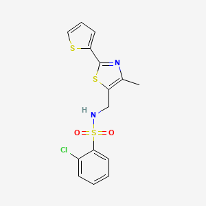 2-chloro-N-((4-methyl-2-(thiophen-2-yl)thiazol-5-yl)methyl)benzenesulfonamide