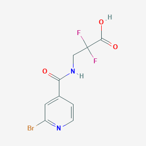 molecular formula C9H7BrF2N2O3 B2584272 3-[(2-溴吡啶-4-羰基)氨基]-2,2-二氟丙酸 CAS No. 2002939-83-3