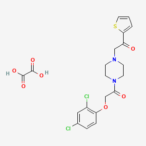 molecular formula C20H20Cl2N2O7S B2584273 2-(2,4-Dichlorophenoxy)-1-(4-(2-oxo-2-(thiophen-2-yl)ethyl)piperazin-1-yl)ethanone oxalate CAS No. 1351590-43-6