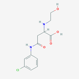 molecular formula C12H15ClN2O4 B2584277 4-(3-Chloroanilino)-2-(2-hydroxyethylamino)-4-oxobutanoic acid CAS No. 1031361-46-2