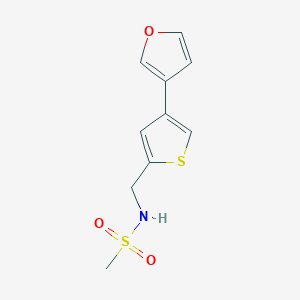 molecular formula C10H11NO3S2 B2584279 N-[[4-(Furan-3-yl)thiophen-2-yl]methyl]methanesulfonamide CAS No. 2380067-95-6