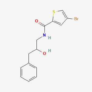 molecular formula C14H14BrNO2S B2584280 4-溴-N-(2-羟基-3-苯基丙基)噻吩-2-甲酰胺 CAS No. 1795084-93-3