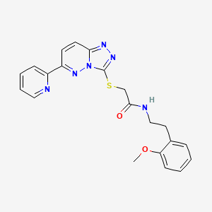 molecular formula C21H20N6O2S B2584286 N-(2-methoxyphenethyl)-2-((6-(pyridin-2-yl)-[1,2,4]triazolo[4,3-b]pyridazin-3-yl)thio)acetamide CAS No. 894056-59-8