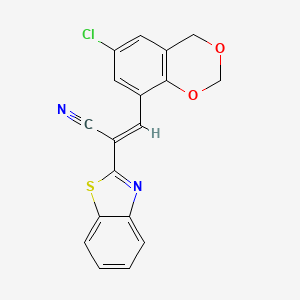 B2584294 (E)-2-(benzo[d]thiazol-2-yl)-3-(6-chloro-4H-benzo[d][1,3]dioxin-8-yl)acrylonitrile CAS No. 385382-17-2