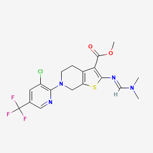 Methyl 6-[3-chloro-5-(trifluoromethyl)-2-pyridinyl]-2-{[(dimethylamino)methylene]amino}-4,5,6,7-tetrahydrothieno[2,3-c]pyridine-3-carboxylate