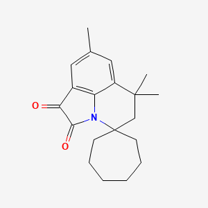 molecular formula C20H25NO2 B2584297 6',6',8'-三甲基-5',6'-二氢螺[环庚烷-1,4'-吡咯并[3,2,1-ij]喹啉]-1',2'-二酮 CAS No. 896662-50-3